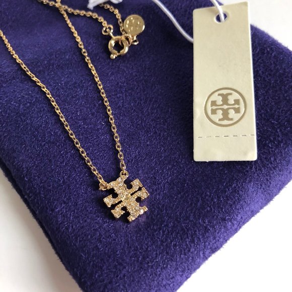 Tory Burch Jewelry - Tory Burch Kira T Logo Pave Crystal  Gold